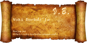 Voki Borbála névjegykártya